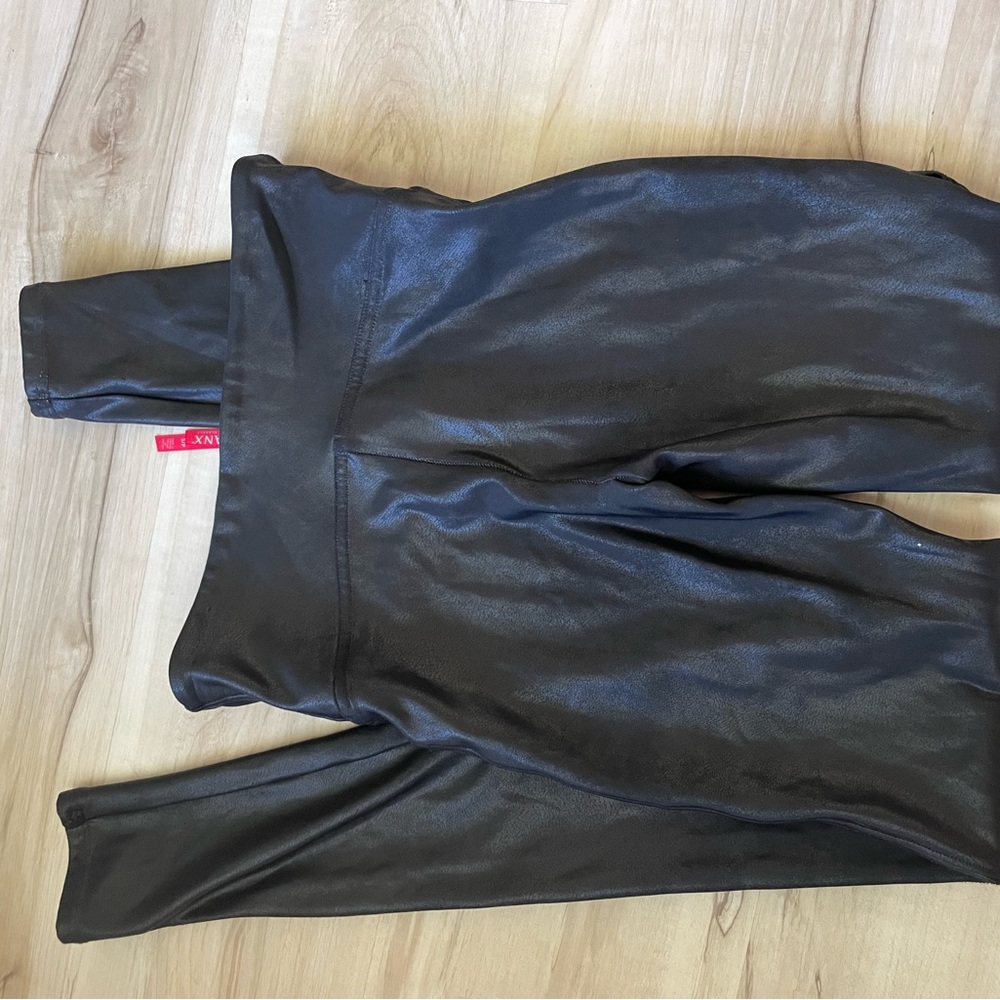 SPANX Black Faux Leather High-Waist Leggings - Picture 3 of 3